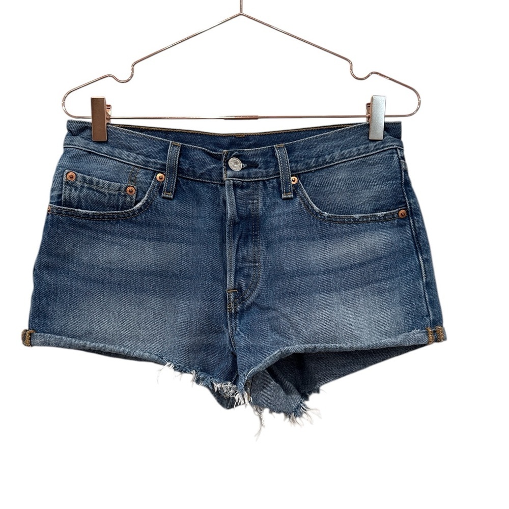 Levi's Blue Vintage inspired Jean Shorts with Distressed Finish
